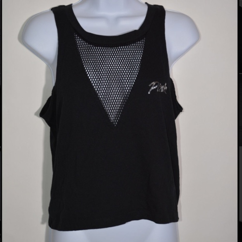 Victoria’s Secret pink black V-neck tank top
